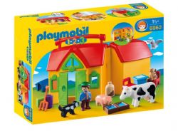 PLAYMOBIL 1-2-3 - FERME TRANSPORTABLE AVEC ANIMAUX #6962